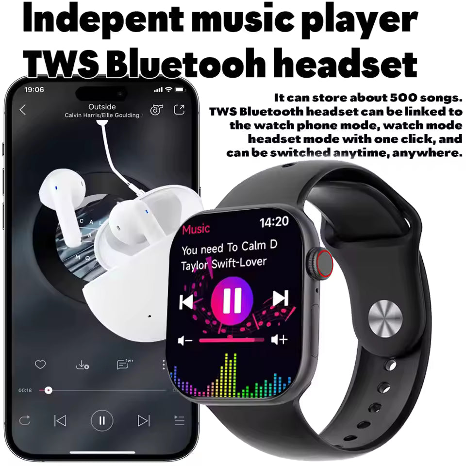 Smartwatch serie 10 con pantalla 2.2 pulgadas negro