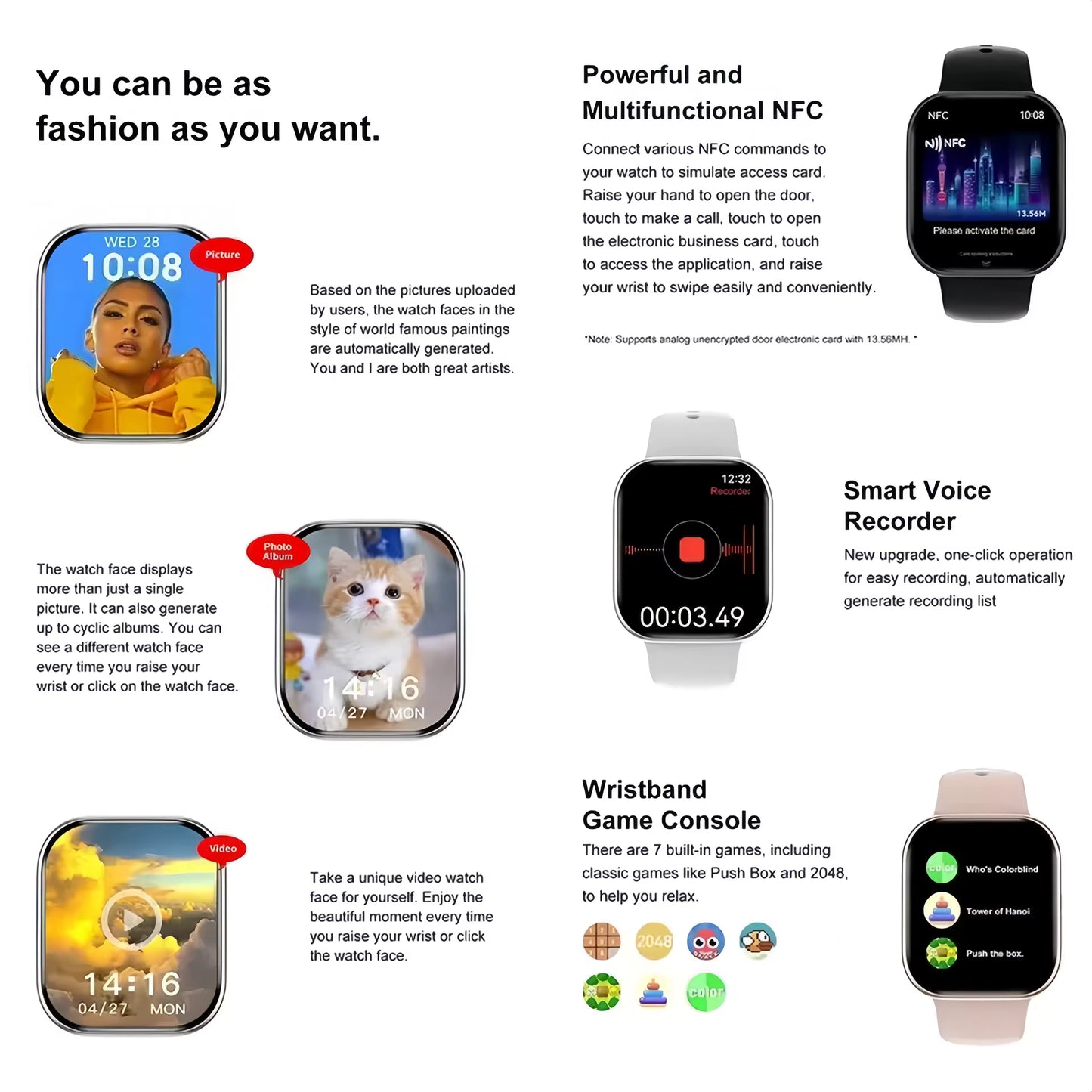 Smartwatch serie 10 con pantalla 2.2 pulgadas negro